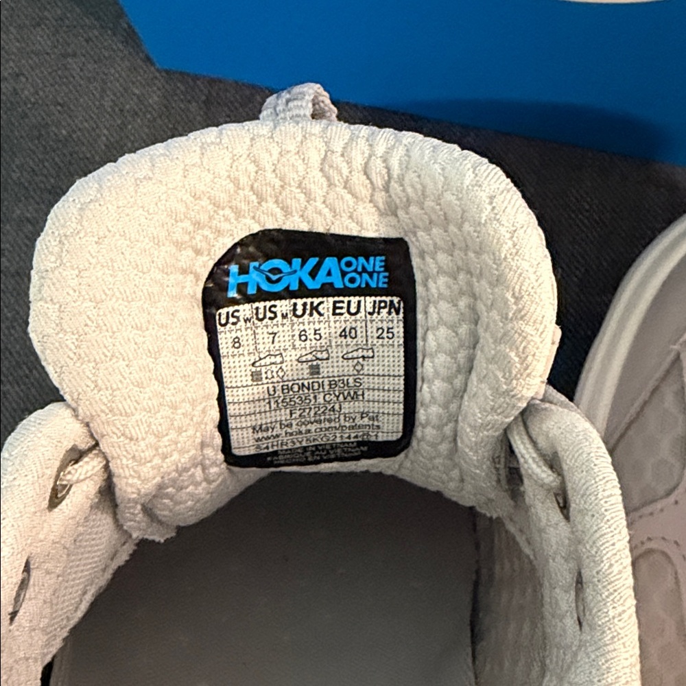 NWT Hoka Bondi B3LS Sneakers All Gender Size W8 / M7 Gray - Picture 12 of 13
